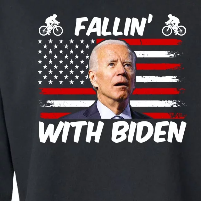 Fallin With Biden Funny Bike Meme Cropped Pullover Crew