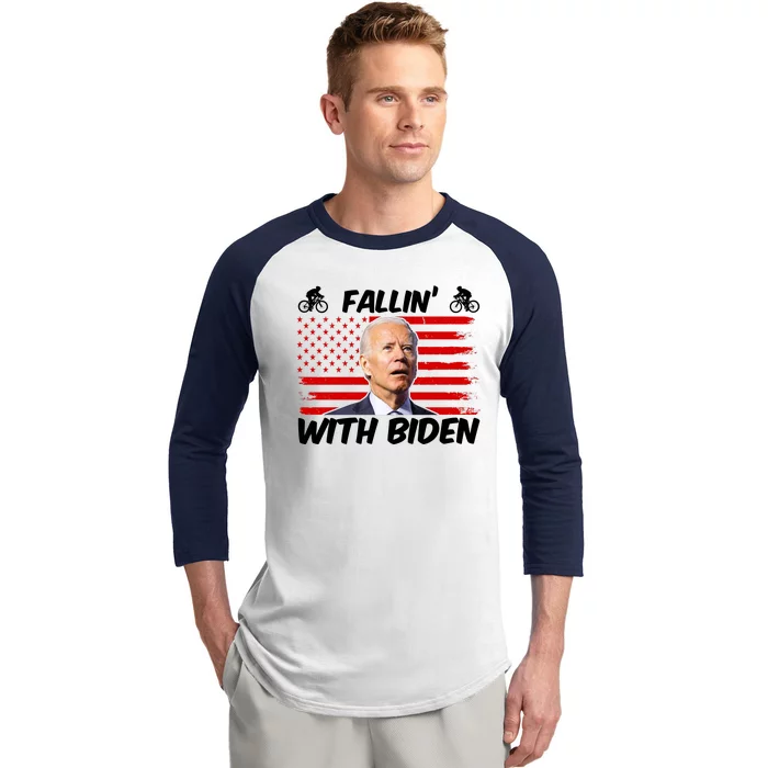 Fallin With Biden Funny Bike Meme Baseball Sleeve Shirt