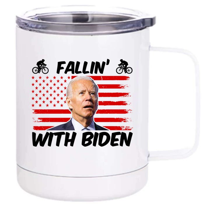 Fallin With Biden Funny Bike Meme Front & Back 12oz Stainless Steel Tumbler Cup