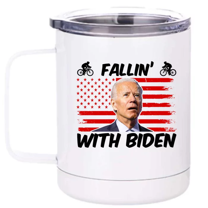 Fallin With Biden Funny Bike Meme Front & Back 12oz Stainless Steel Tumbler Cup