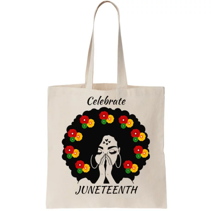 Funny Wo Black Queen Afro Melanin Dripping Juneteenth Tote Bag