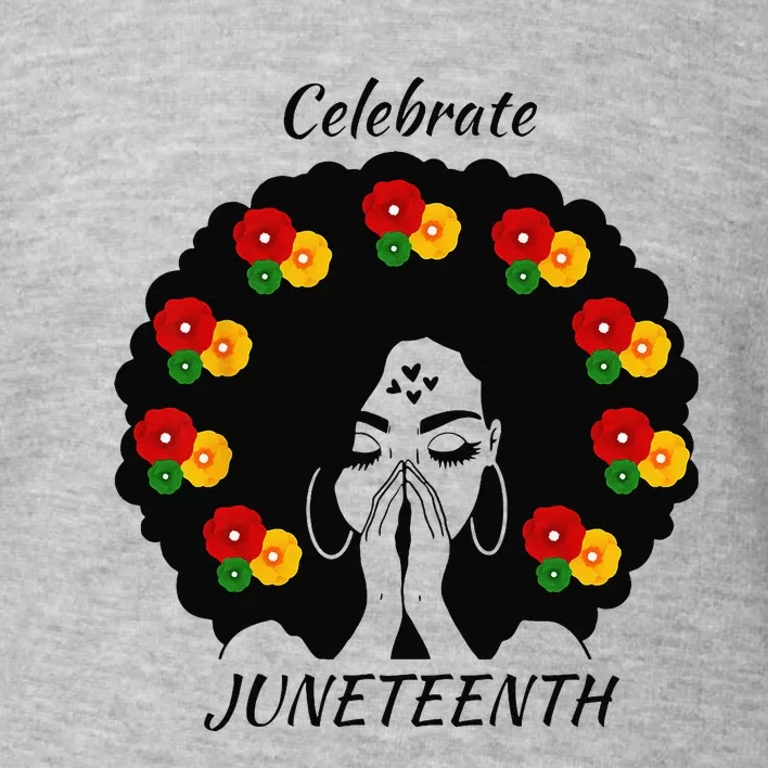 Funny Wo Black Queen Afro Melanin Dripping Juneteenth Toddler Sweatshirt