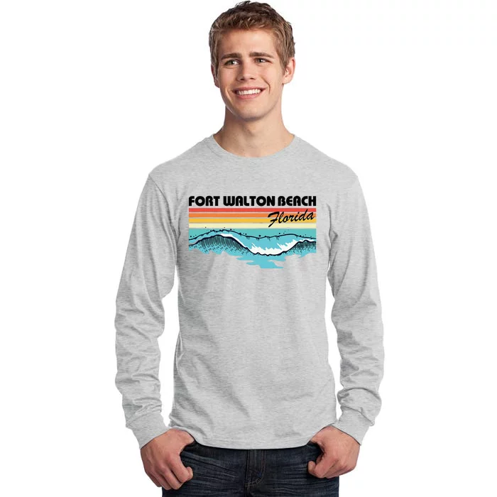 Fort Walton Beach Family Vacation Retro Waves Tall Long Sleeve T-Shirt