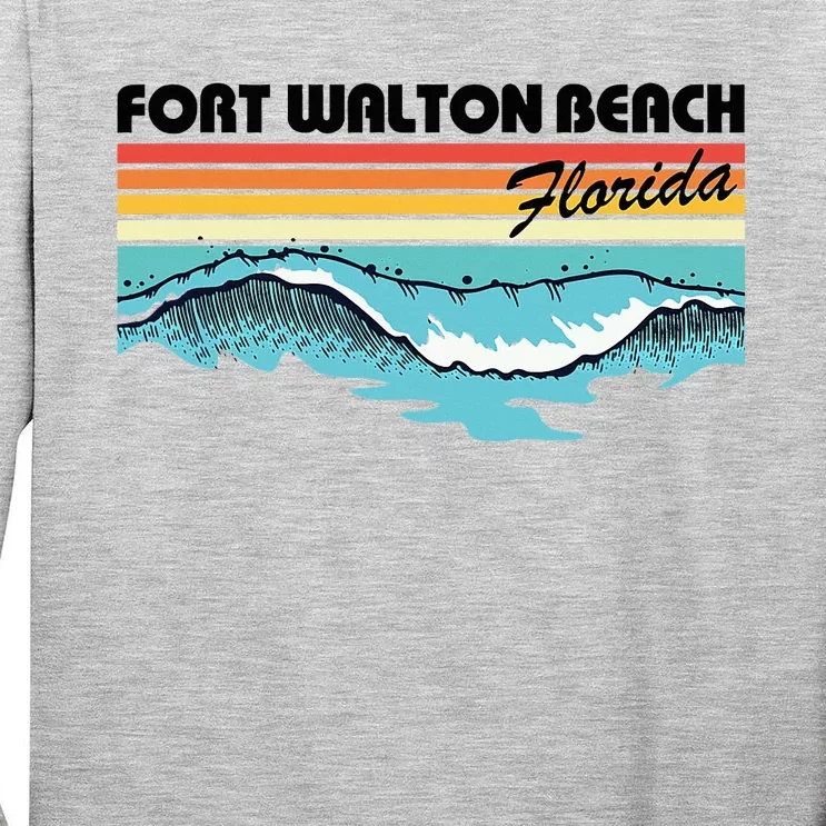 Fort Walton Beach Family Vacation Retro Waves Tall Long Sleeve T-Shirt