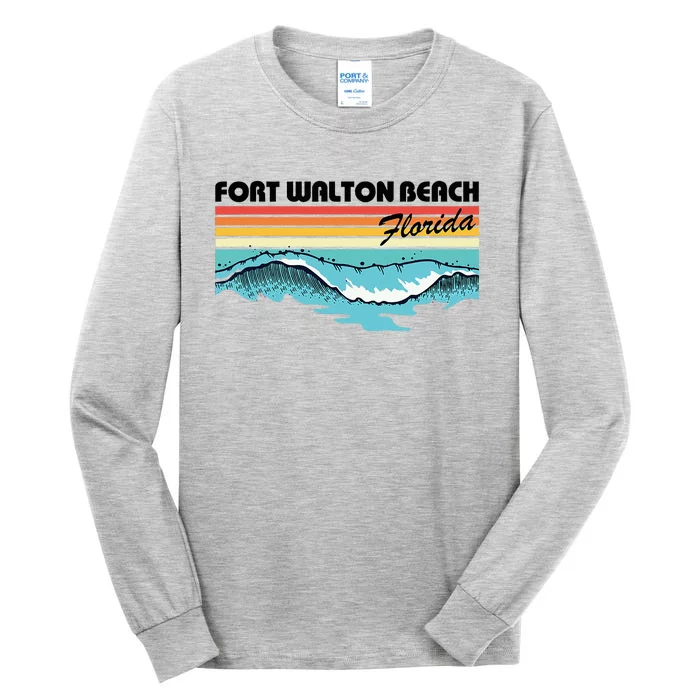 Fort Walton Beach Family Vacation Retro Waves Tall Long Sleeve T-Shirt