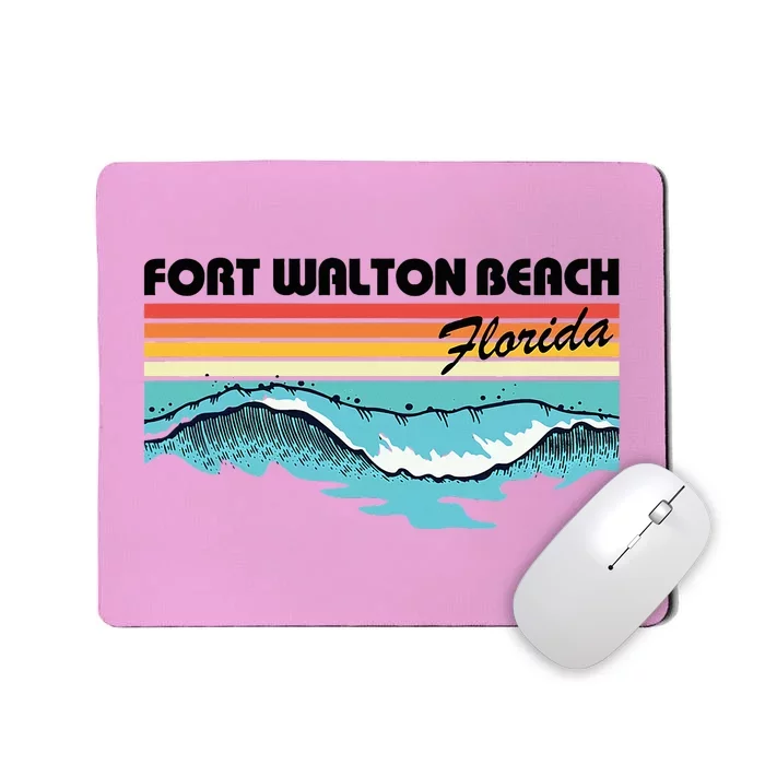 Fort Walton Beach Family Vacation Retro Waves Mousepad