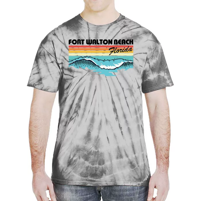 Fort Walton Beach Family Vacation Retro Waves Tie-Dye T-Shirt