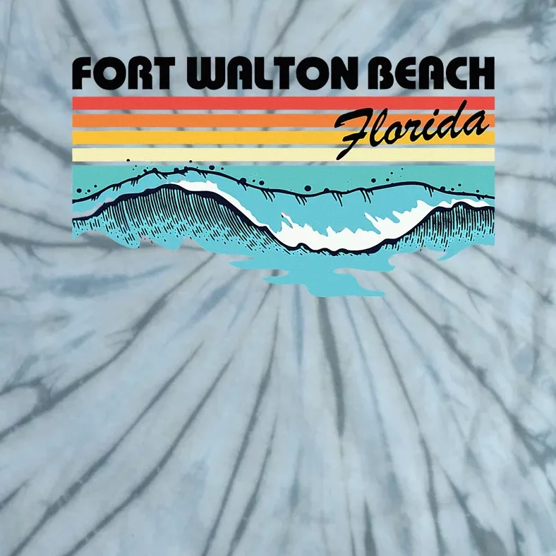 Fort Walton Beach Family Vacation Retro Waves Tie-Dye T-Shirt