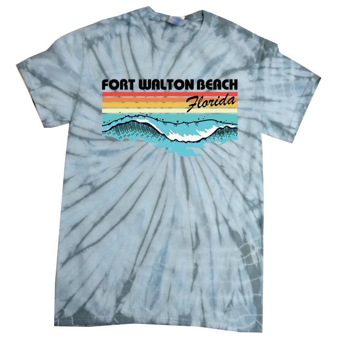 Fort Walton Beach Family Vacation Retro Waves Tie-Dye T-Shirt