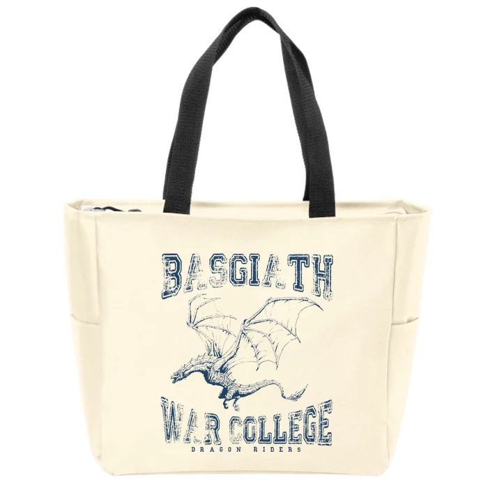 Fourth Wing Basgiath Fantasy Book Romantasy Dragons Zip Tote Bag