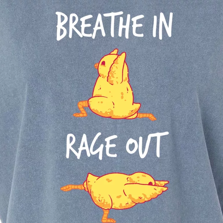 Funny Workout Breathe In Rage Out Chicken Yoga Pose Meaningful Gift Garment-Dyed Women's Muscle Tee