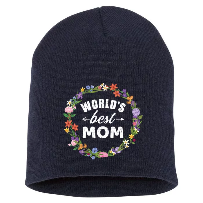 Funny WorldS Best Mom Gift For MotherS Day Short Acrylic Beanie