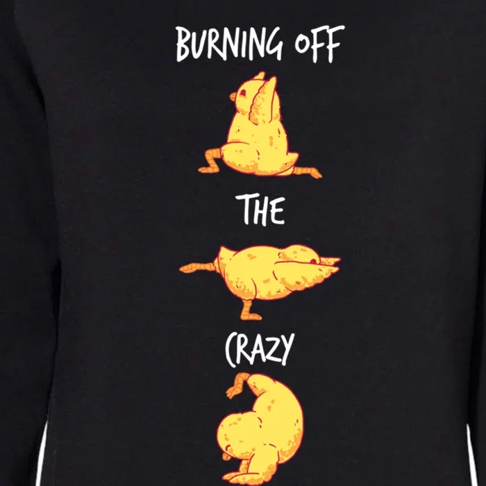 Funny Workout Burning Off The Crazy Chicken Yoga Pose Gift Womens California Wash Sweatshirt