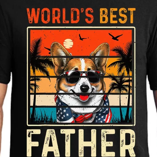 funny worlds best father retro fathers day dog dad Pajama Set