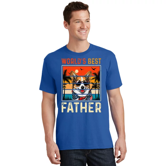 funny worlds best father retro fathers day dog dad T-Shirt