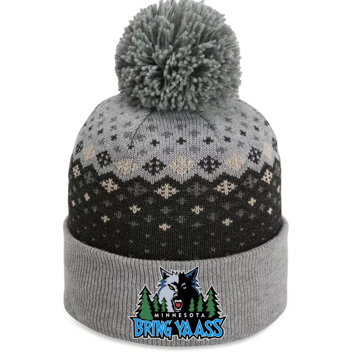 Funny Wolf Bring Ya Ass Minnesota Basketball The Baniff Cuffed Pom Beanie