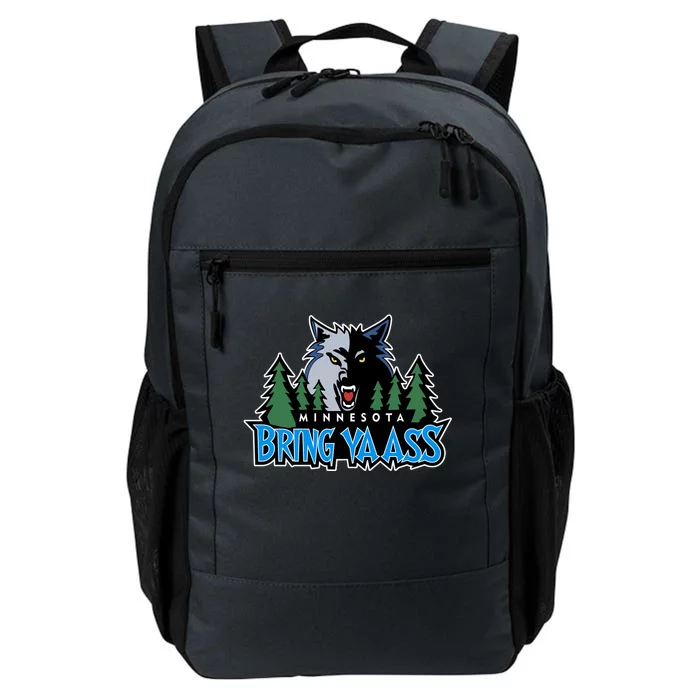 Funny Wolf Bring Ya Ass Minnesota Basketball Daily Commute Backpack