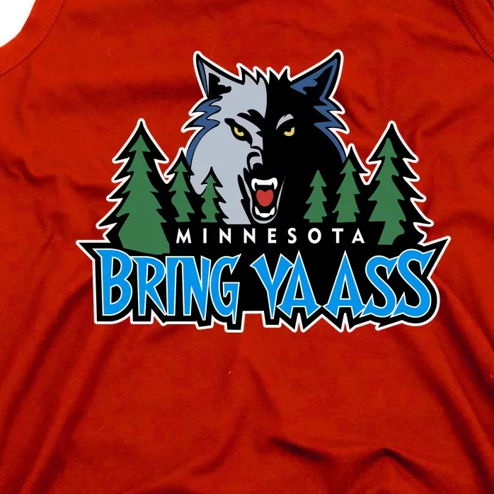 Funny Wolf Bring Ya Ass Minnesota Basketball Tank Top