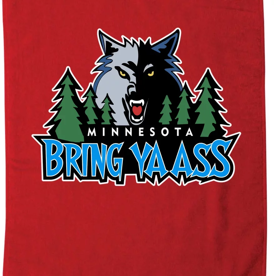 Funny Wolf Bring Ya Ass Minnesota Basketball Platinum Collection Golf Towel