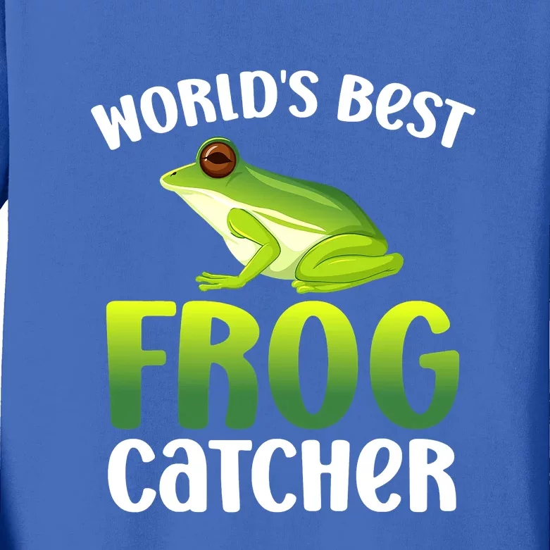 Funny World's Best Frog Catcher Boys Girls Frog Hunter Kids Long Sleeve Shirt