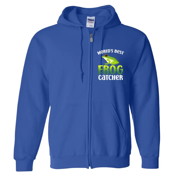 Funny World's Best Frog Catcher Boys Girls Frog Hunter Full Zip Hoodie