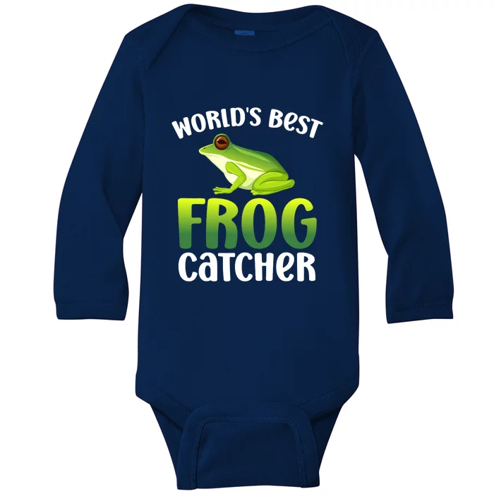 Funny World's Best Frog Catcher Boys Girls Frog Hunter Baby Long Sleeve Bodysuit