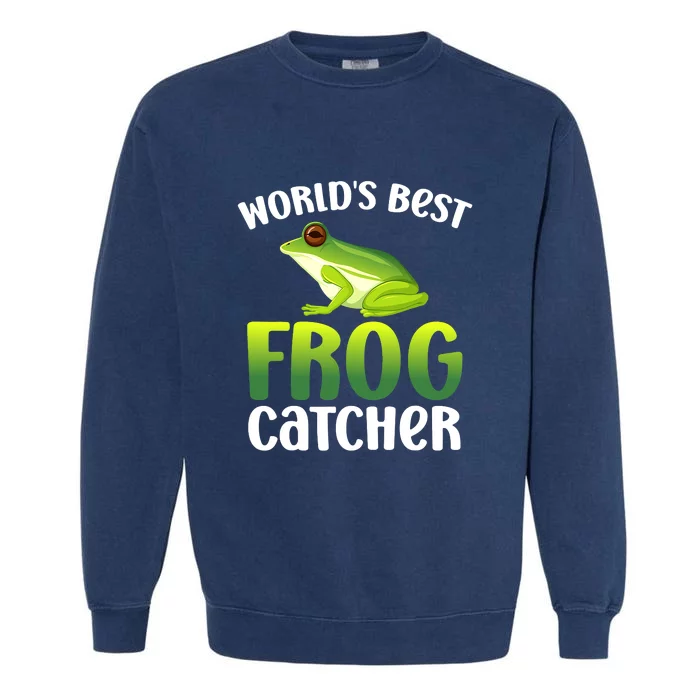 Funny World's Best Frog Catcher Boys Girls Frog Hunter Garment-Dyed Sweatshirt