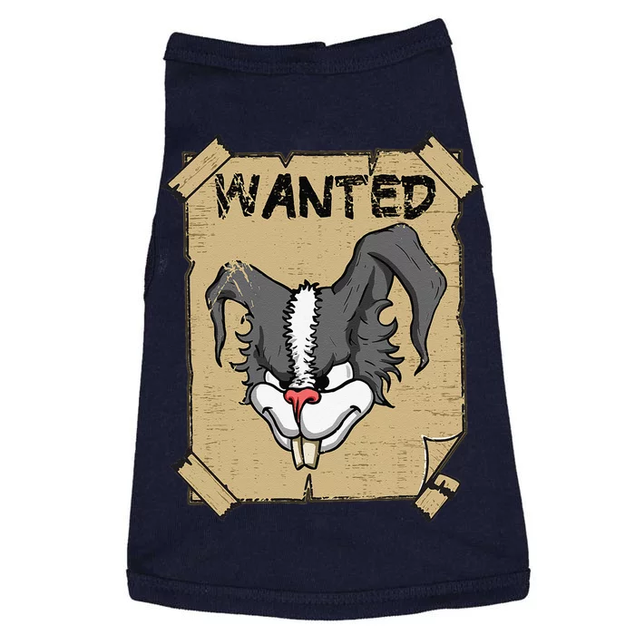 Funny Wanted Bad Rabbit Retro Wanted Poster Angry Bunny Doggie Tank