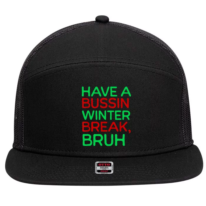 Funny Winter Break Christmas Teacher Last Days School Xmas 7 Panel Mesh Trucker Snapback Hat