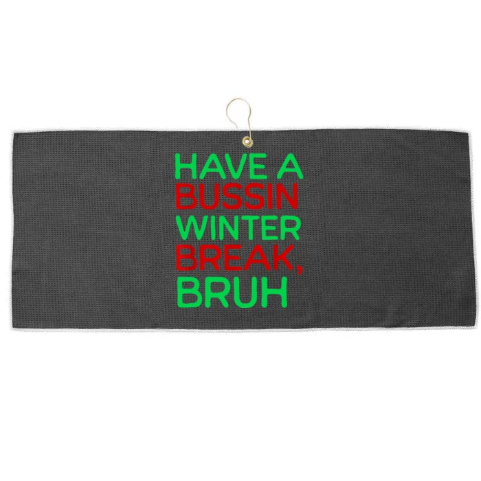 Funny Winter Break Christmas Teacher Last Days School Xmas Large Microfiber Waffle Golf Towel