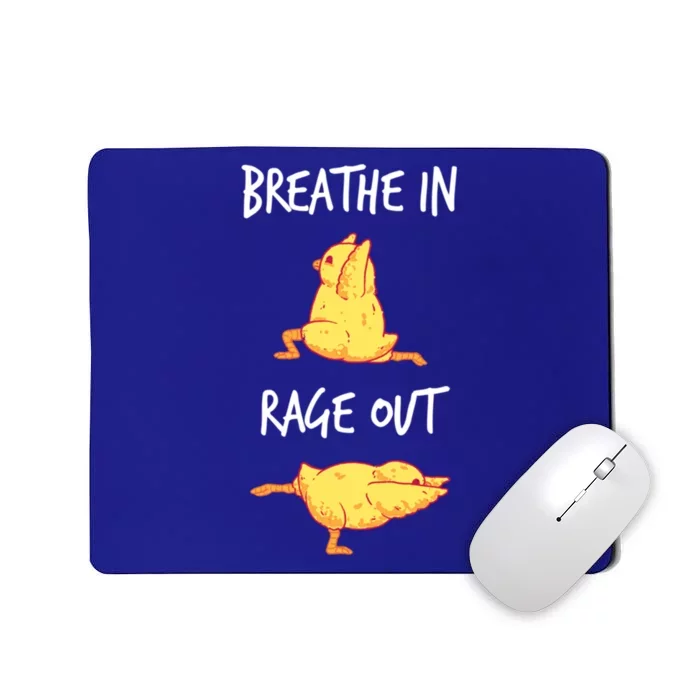 Funny Workout Breathe In Rage Out Chicken Yoga Pose Cute Gift Mousepad