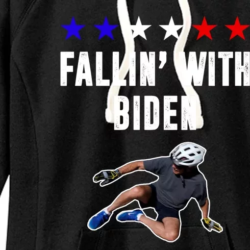 Fallin With Biden Funny Joe Biden Bike Fall Women's Fleece Hoodie