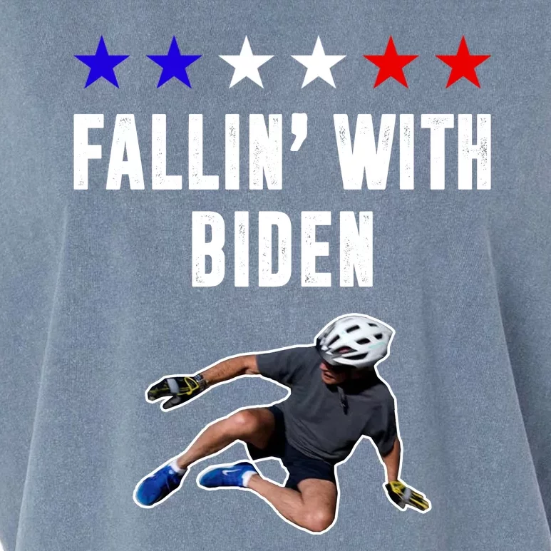 Fallin With Biden Funny Joe Biden Bike Fall Garment-Dyed Women's Muscle Tee