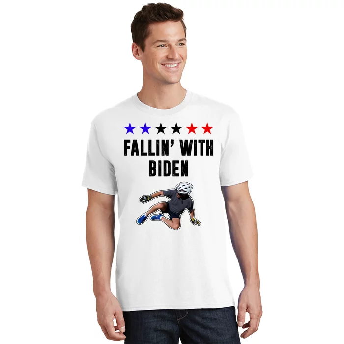 Fallin With Biden Funny Joe Biden Bike Fall T-Shirt