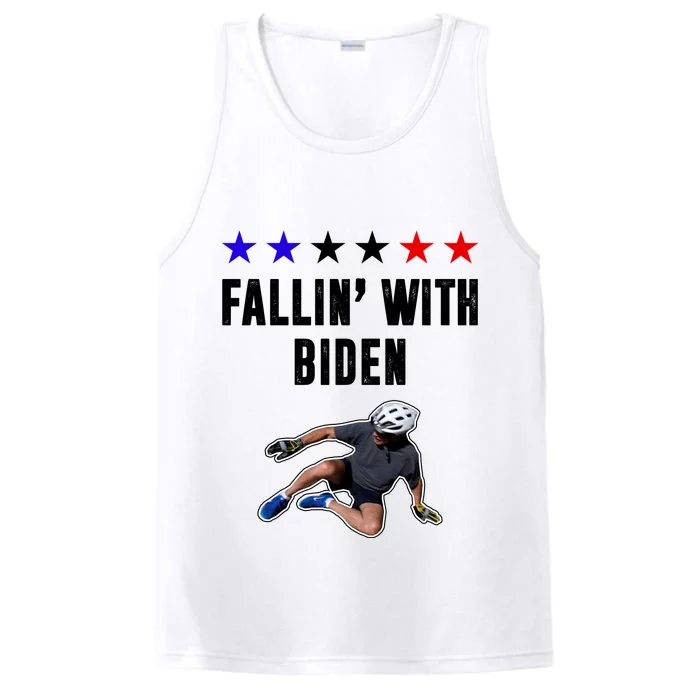 Fallin With Biden Funny Joe Biden Bike Fall Performance Tank