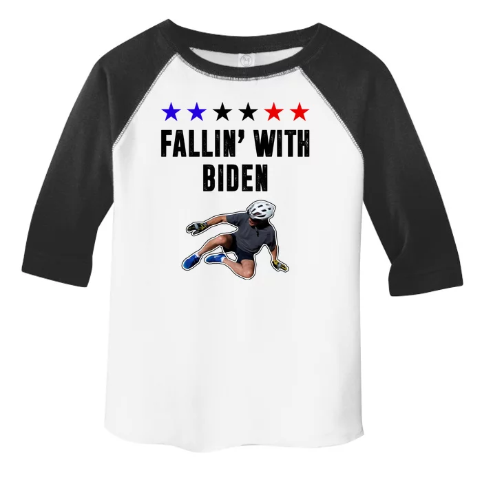 Fallin With Biden Funny Joe Biden Bike Fall Toddler Fine Jersey T-Shirt