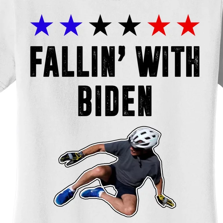 Fallin With Biden Funny Joe Biden Bike Fall Women's T-Shirt