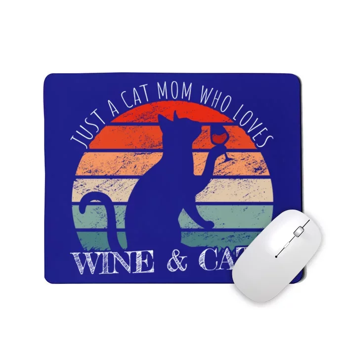 Funny Wine Cats Saying And Cat Mom Gift Mousepad