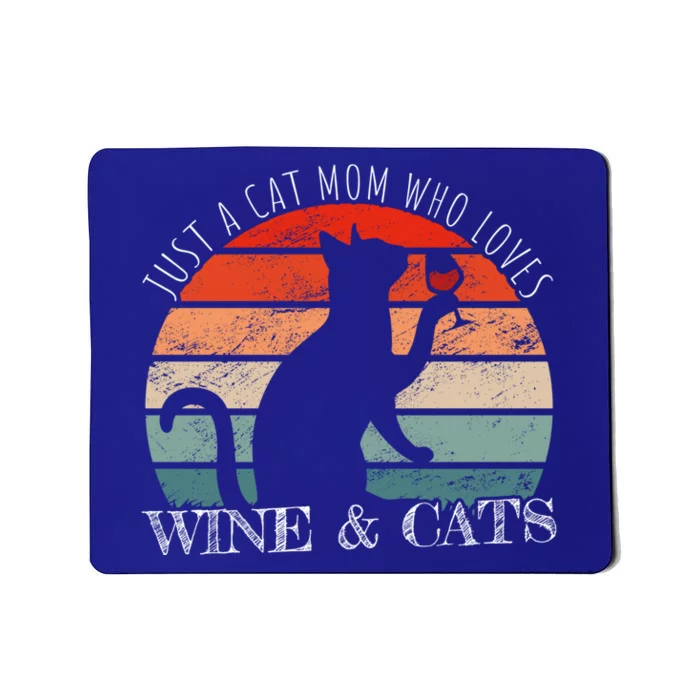 Funny Wine Cats Saying And Cat Mom Gift Mousepad