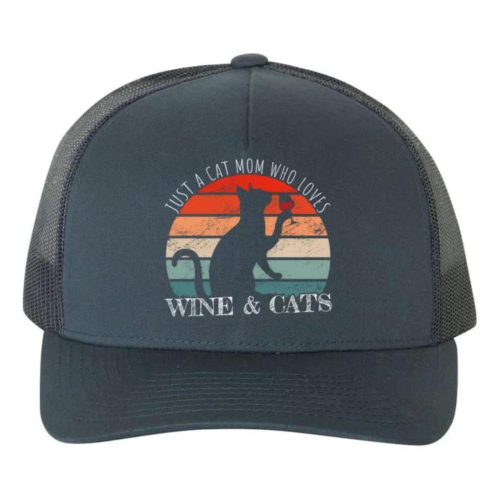 Funny Wine Cats Saying And Cat Mom Gift Yupoong Adult 5-Panel Trucker Hat