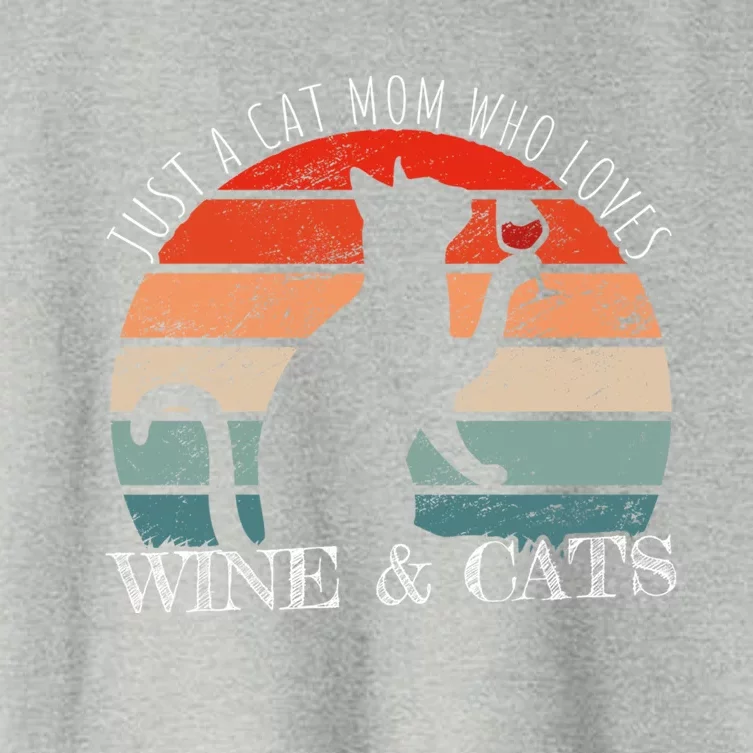 Funny Wine Cats Saying And Cat Mom Gift Women's Crop Top Tee