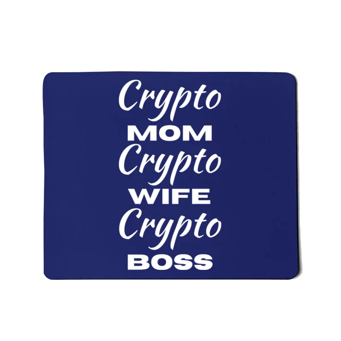 Funny Women Crypto Mom Wife Boss, Funny Woman Tee Bitcoin Mousepad