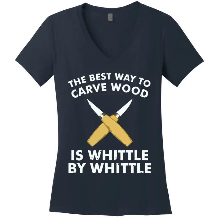 Funny Wood Carving Whittling Woodworking Carpenter Tools Women's V-Neck T-Shirt