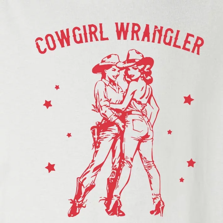 Funny Western Cowgirl Wrangler Lesbian Queer Pride Month Toddler Long Sleeve Shirt