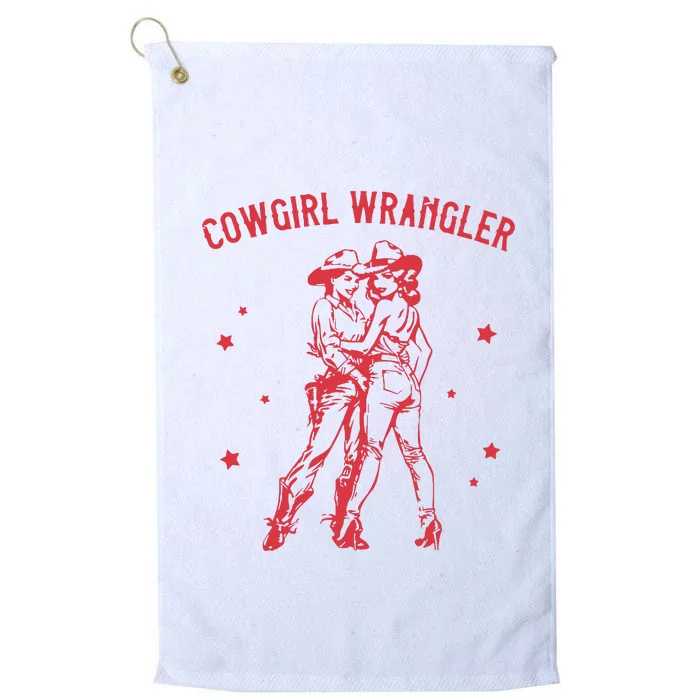 Funny Western Cowgirl Wrangler Lesbian Queer Pride Month Platinum Collection Golf Towel