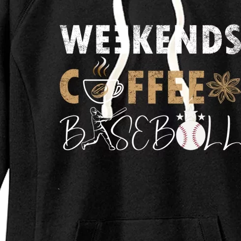 Funny Weekends Coffee and Baseball, Baseball Lovers Funny Women's Fleece Hoodie