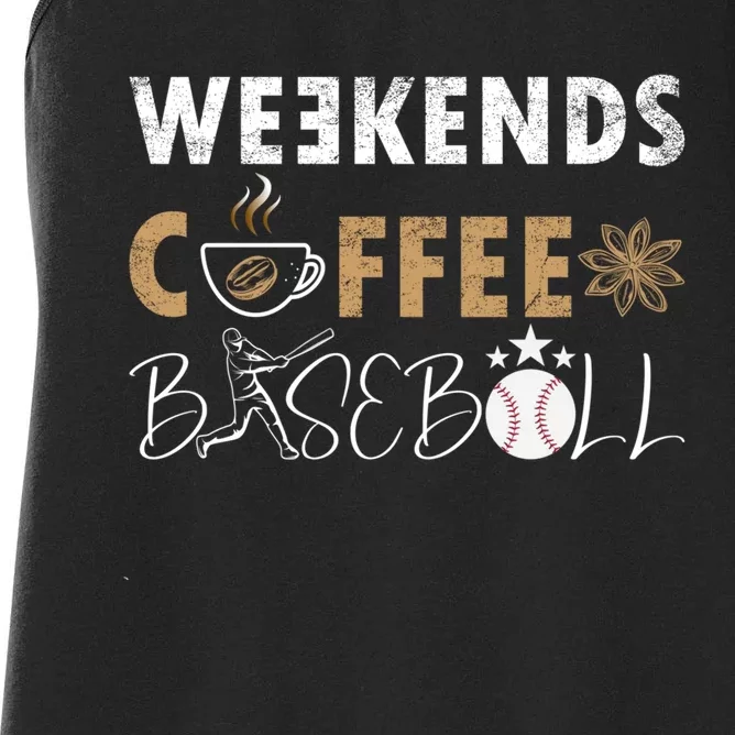 Funny Weekends Coffee and Baseball, Baseball Lovers Funny Women's Racerback Tank