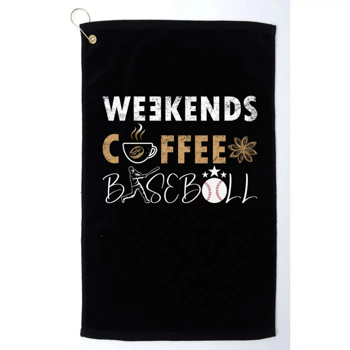 Funny Weekends Coffee and Baseball, Baseball Lovers Funny Platinum Collection Golf Towel