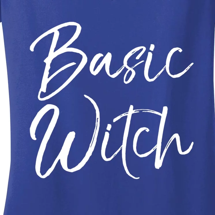 Funny Witch Costume Easy Halloween Costume Cute Basic Witch Gift Women's V-Neck T-Shirt