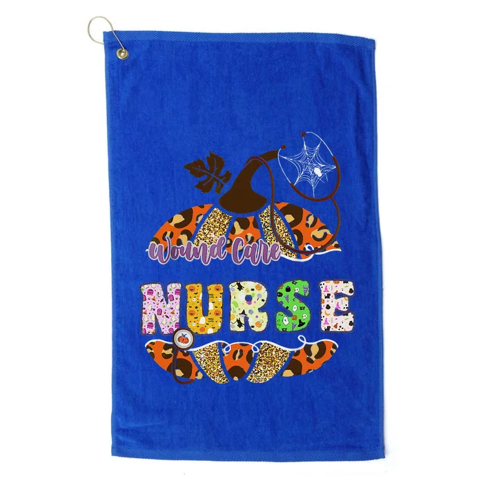 Funny Wound Care Nurse Nursing Halloween Pumpkin Leopard Platinum Collection Golf Towel